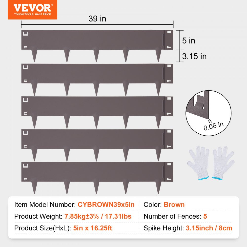 CYBROWN39*5in - Durable Steel Garden Edging Borders for Easy Installation