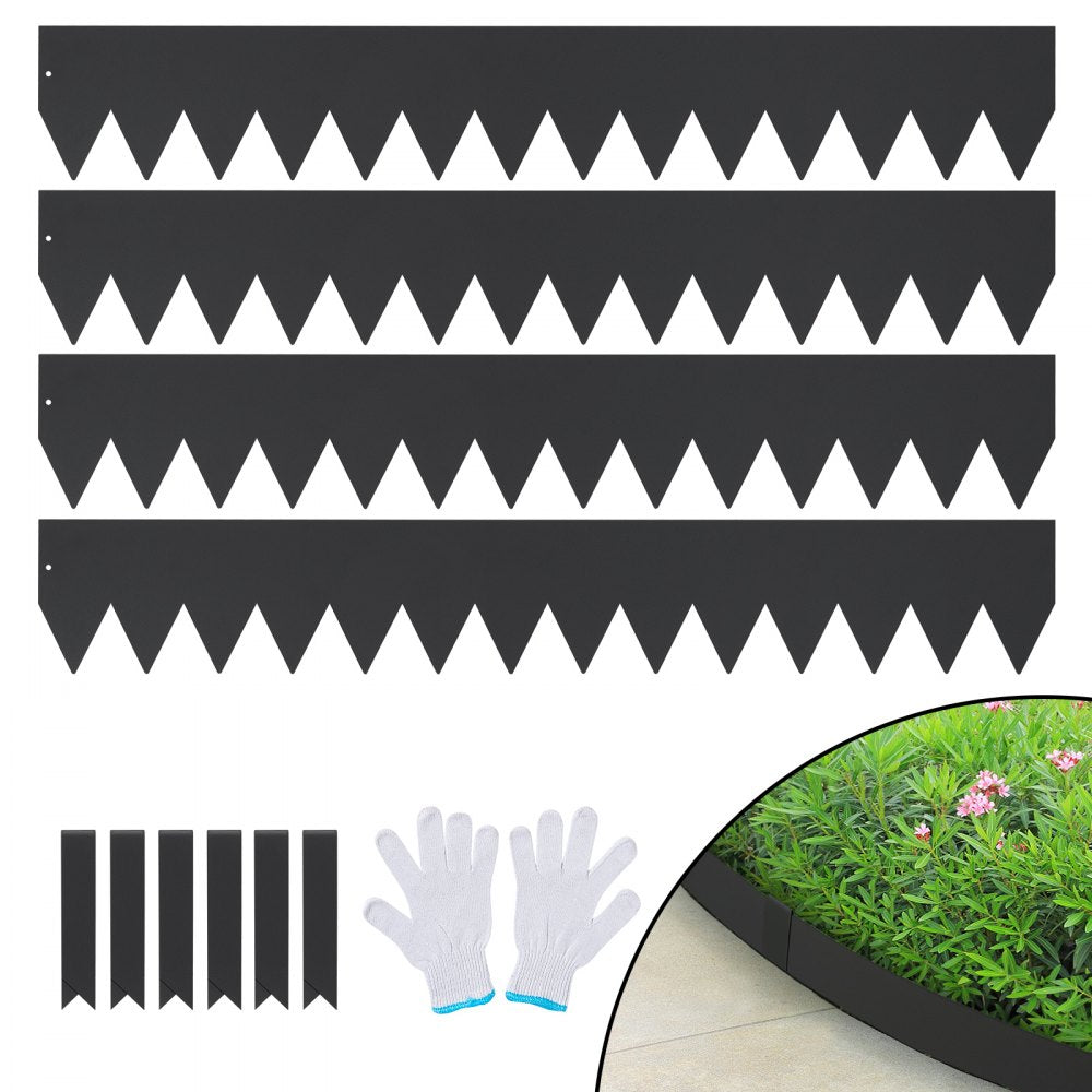 JC40*6in 4pcs - Durable Steel Garden Edging for Clean Borders