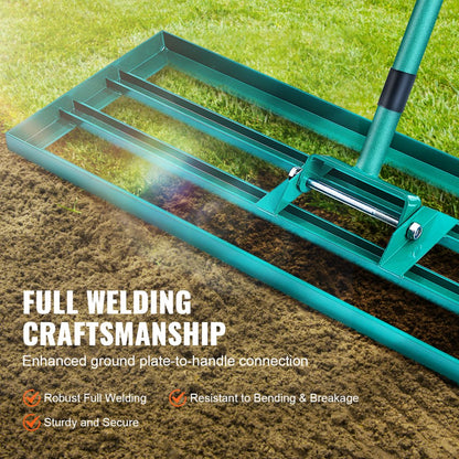 LJY9001 - 30" Heavy-Duty Lawn Leveling Rake for Perfectly Smooth Lawns