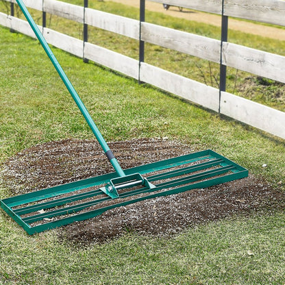 LJY9002 - 36"x10" Heavy-Duty Lawn Leveling Rake with 78" Steel Handle