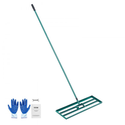 LJY9002 - 36"x10" Heavy-Duty Lawn Leveling Rake with 78" Steel Handle