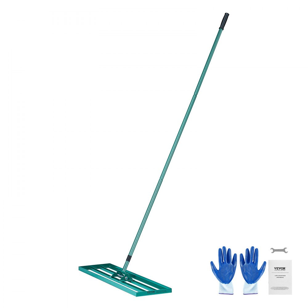 LJY9002 - 36"x10" Heavy-Duty Lawn Leveling Rake with 78" Steel Handle