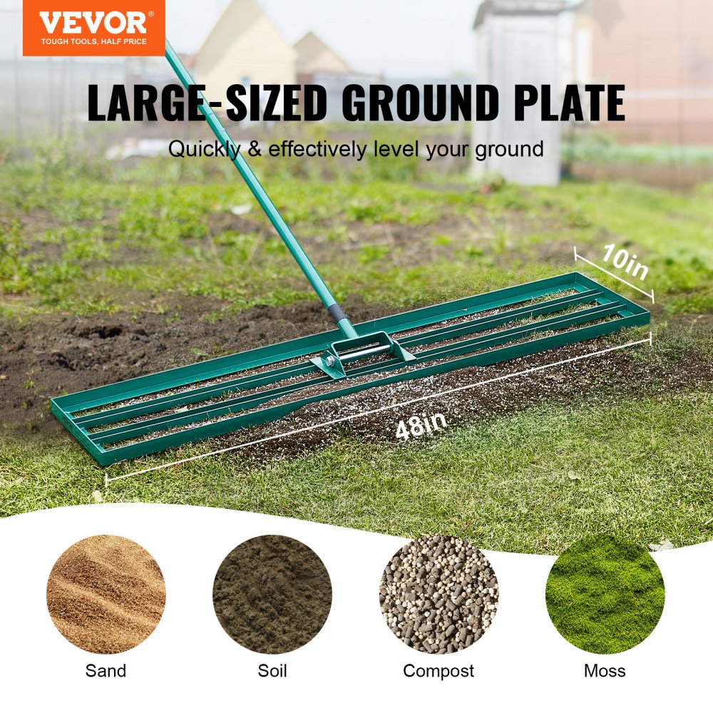 LJY9003 - 48"x10" VEVOR Heavy-Duty Lawn Leveler with Extended Handle