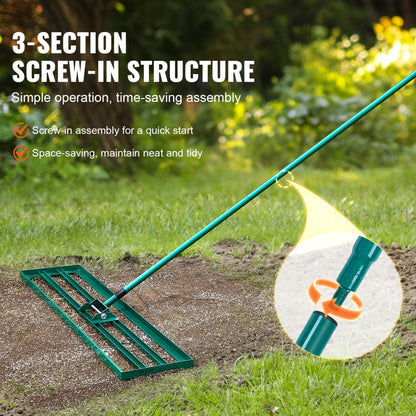 LJY9003 - 48"x10" VEVOR Heavy-Duty Lawn Leveler with Extended Handle