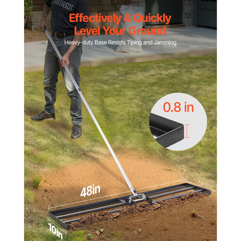 LJY9011 - Heavy-Duty Lawn Leveling Rake with 180° Handle for Easy Use