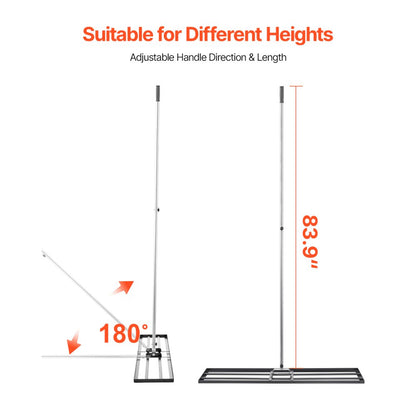 LJY9011 - Heavy-Duty Lawn Leveling Rake with 180° Handle for Easy Use