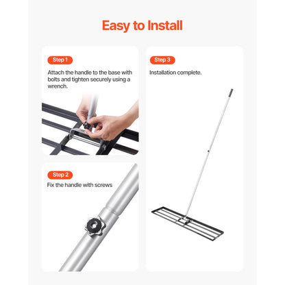 LJY9011 - Heavy-Duty Lawn Leveling Rake with 180° Handle for Easy Use