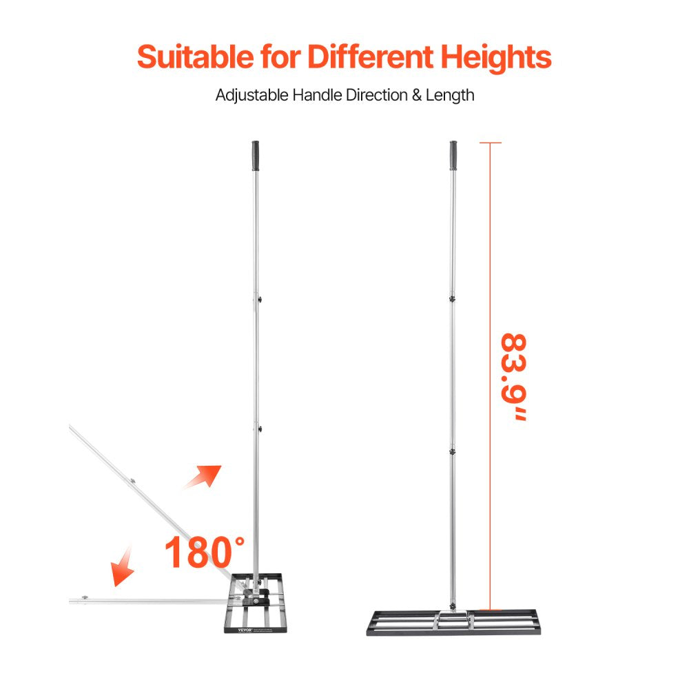 LJY9009 - Heavy-Duty 30x10in Lawn Rake with Adjustable 180° Handle