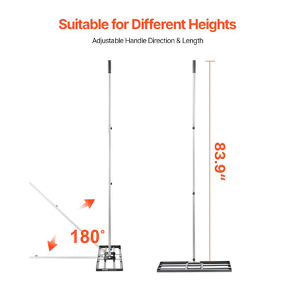 LJY9009 - Heavy-Duty 30x10in Lawn Rake with Adjustable 180° Handle