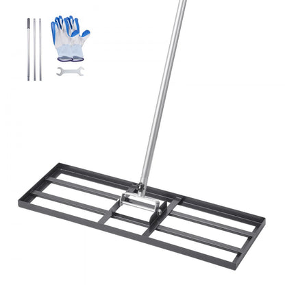 LJY9009 - Heavy-Duty 30x10in Lawn Rake with Adjustable 180° Handle