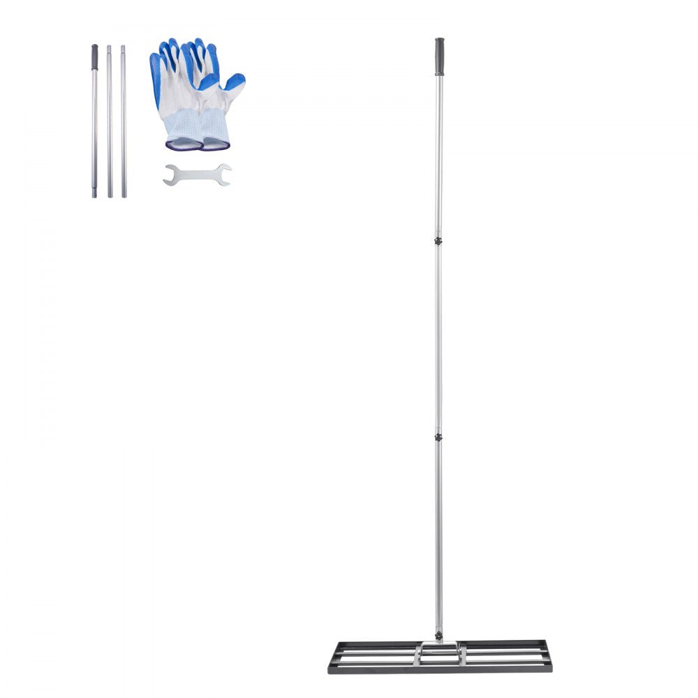 LJY9009 - Heavy-Duty 30x10in Lawn Rake with Adjustable 180° Handle