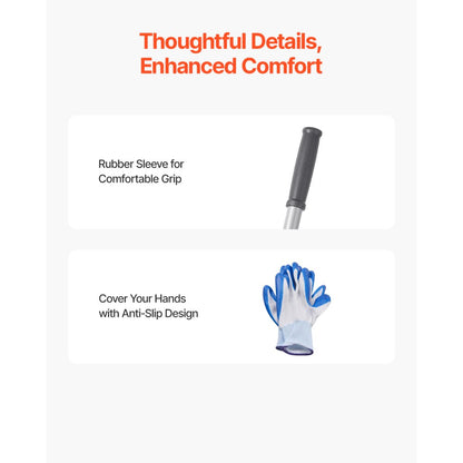 LJY9006 - Heavy Duty Lawn Leveling Rake with 180° Rotating Handle