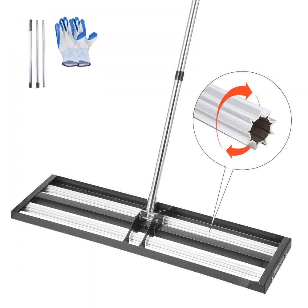 LJY9006 - Heavy Duty Lawn Leveling Rake with 180° Rotating Handle