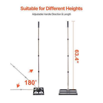 LJY9004 - 10x17" Stainless Steel Lawn Leveling Rake with Adjustable Handle