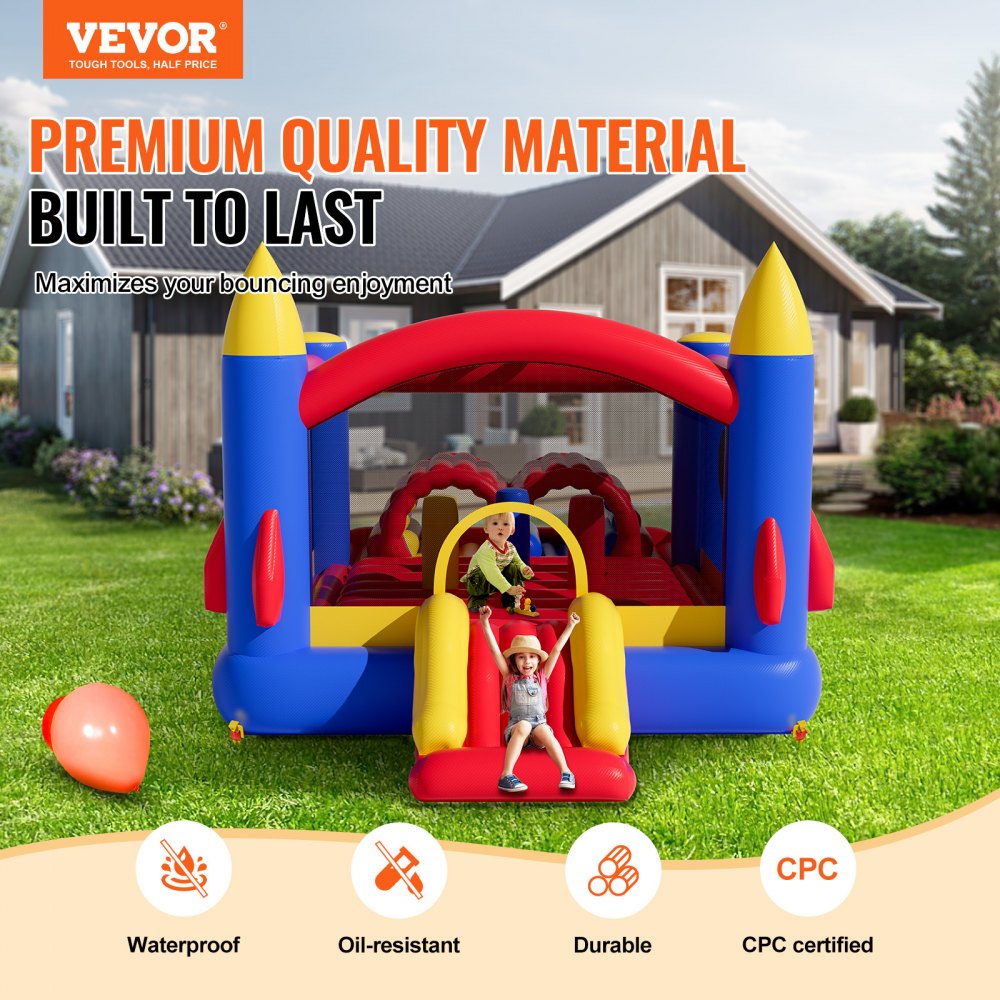 PL2444 - 160.6" Kids Inflatable Bounce House with Easy Setup