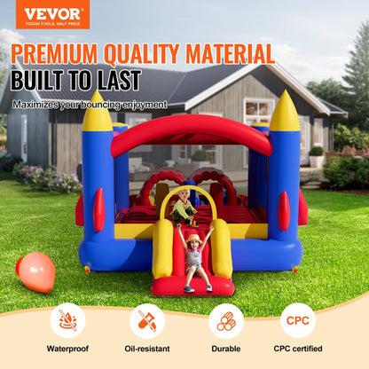 PL2444 - 160.6" Kids Inflatable Bounce House with Easy Setup