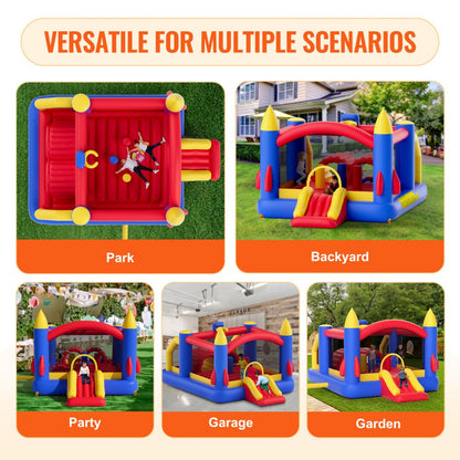 PL2444 - 160.6" Kids Inflatable Bounce House with Easy Setup
