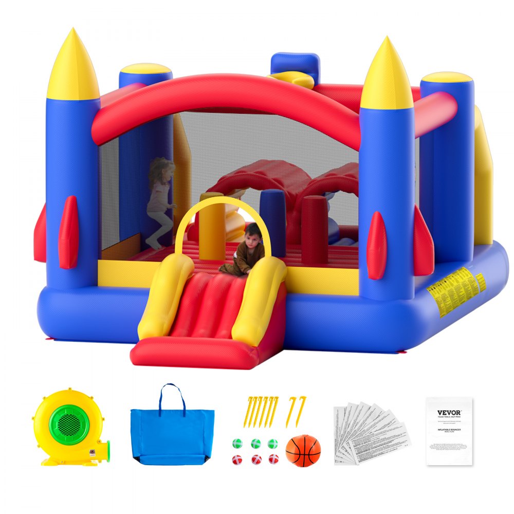 PL2444 - 160.6" Kids Inflatable Bounce House with Easy Setup