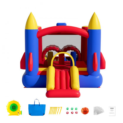PL2444 - 160.6" Kids Inflatable Bounce House with Easy Setup