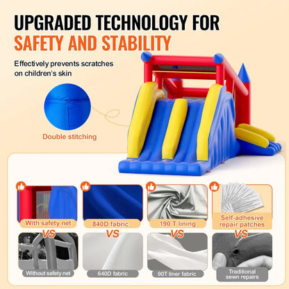 PL2472 - VEVOR 183.1x102.4x92.5" Inflatable Bounce House for Kids