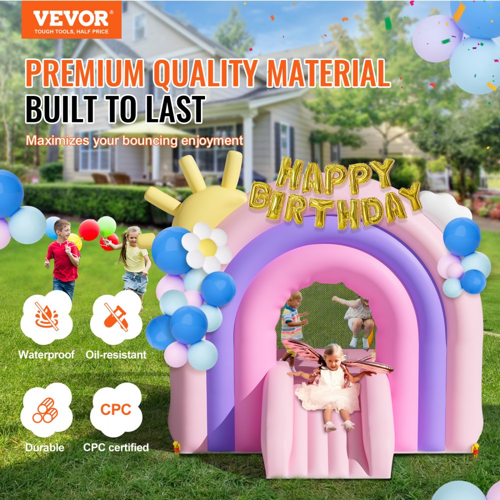 PL2462 - Durable Inflatable Bounce House 110.2x90.6x90.6 inches for Kids