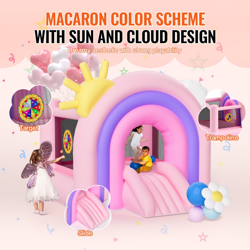 PL2462 - Durable Inflatable Bounce House 110.2x90.6x90.6 inches for Kids