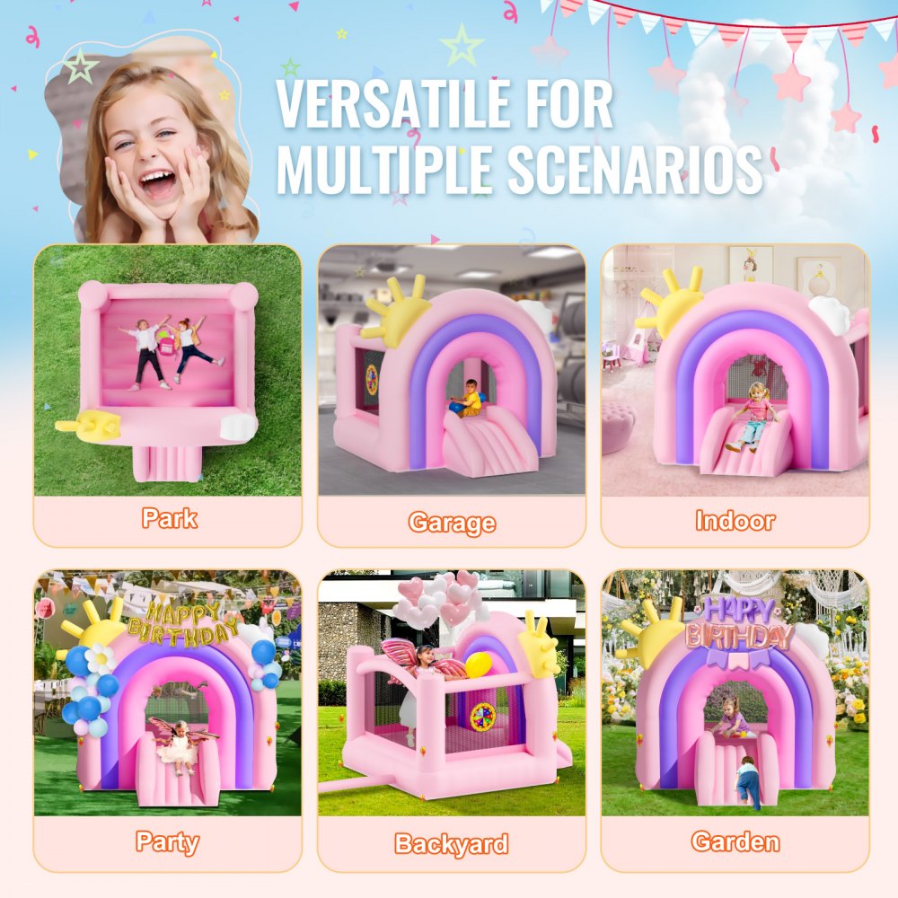 PL2462 - Durable Inflatable Bounce House 110.2x90.6x90.6 inches for Kids
