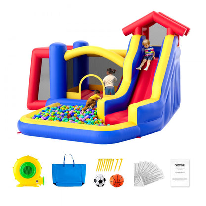 PL2469 - Inflatable Bounce House 131.1x133.1x90.6" for Indoor & Outdoor Fun