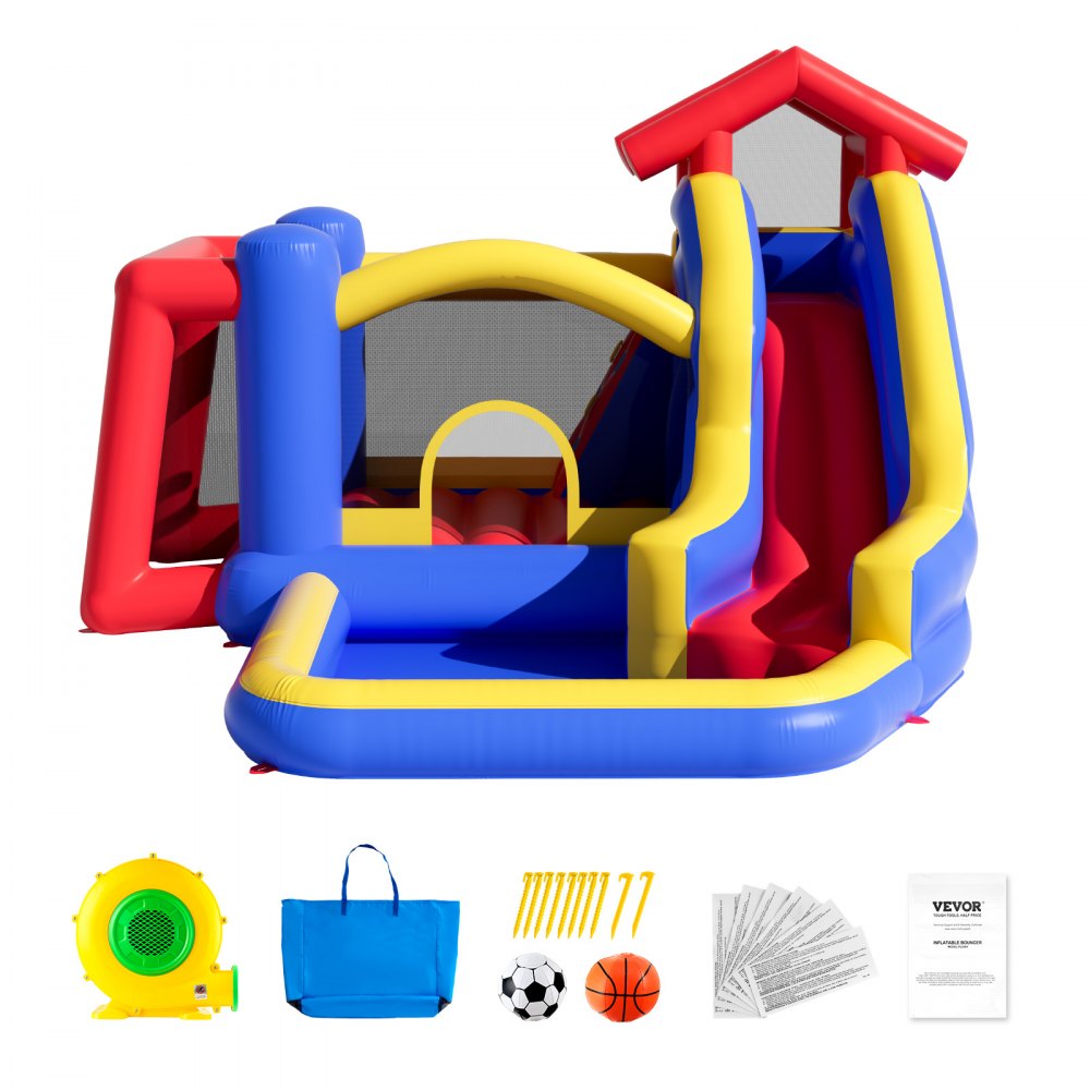 PL2469 - Inflatable Bounce House 131.1x133.1x90.6" for Indoor & Outdoor Fun