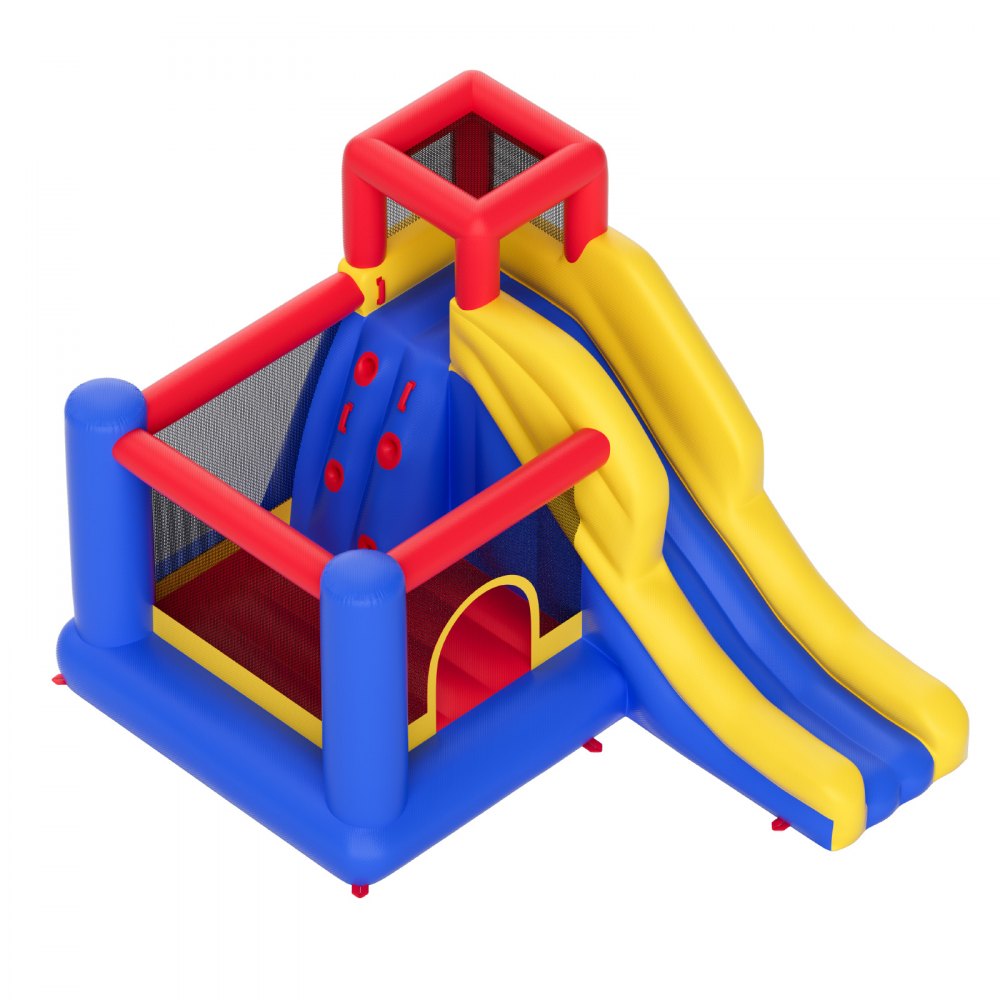 PL2471 - Fun Inflatable Bounce House 133.9"x102.4"x90.6" with Slide & Trampoline