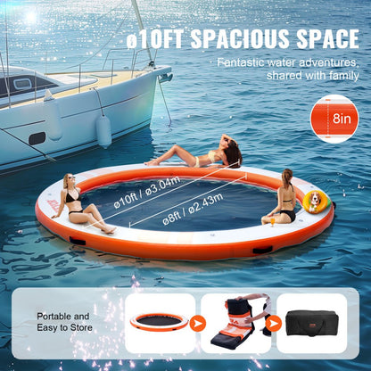 CDM305 - 10FT Inflatable Dock with Non-Slip Surface & Mesh Pool