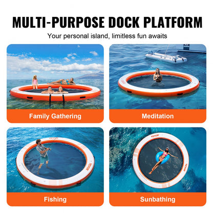 CDM305 - 10FT Inflatable Dock with Non-Slip Surface & Mesh Pool