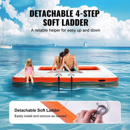 RDM305 - 10x10FT Durable Inflatable Dock with Non-Slip Surface and Ladder