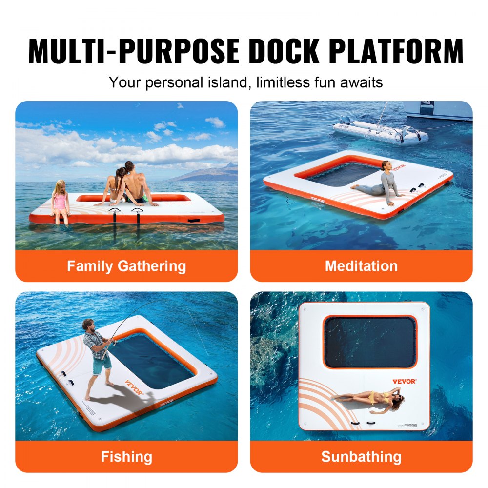 RDM305 - 10x10FT Durable Inflatable Dock with Non-Slip Surface and Ladder
