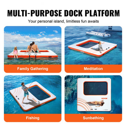 RDM305 - 10x10FT Durable Inflatable Dock with Non-Slip Surface and Ladder