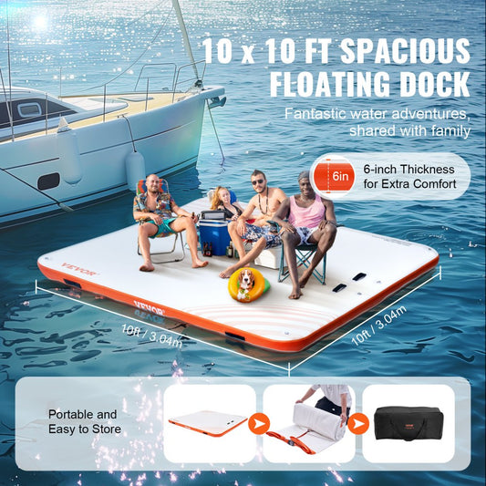 RD305-183 - 10x10FT Inflatable Water Dock with Quick Inflate System