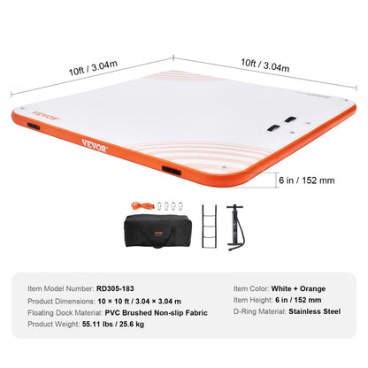 RD305-183 - 10x10FT Inflatable Water Dock with Quick Inflate System