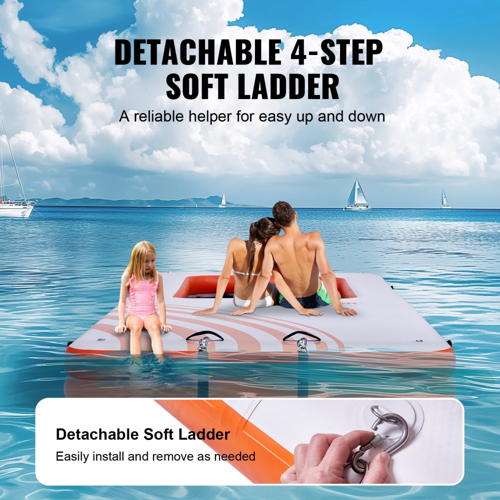 RDM457-198 - 15x6.5FT Inflatable Dock with 4x6FT Trampoline & Carry Bag