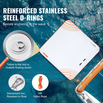 RD213 - 7x7FT VEVOR Inflatable Dock with Ladder & Anchoring System