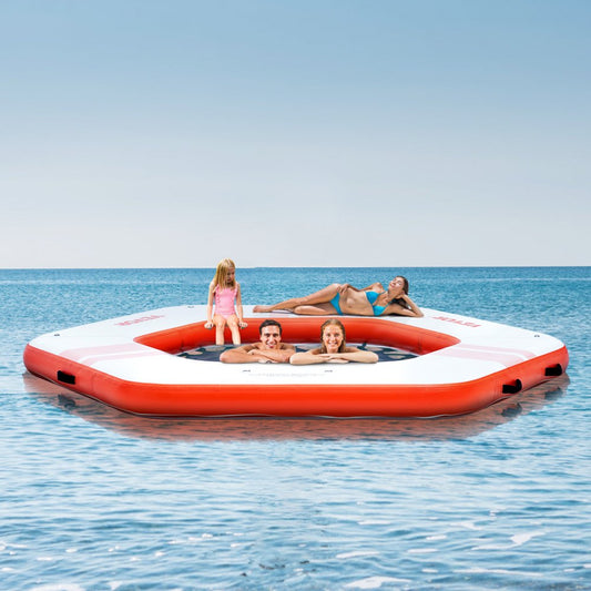HD260 - 8.5FT Inflatable Dock with Trampoline, Non-Slip Surface & Ladder