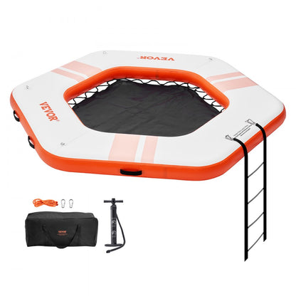 HD260 - 8.5FT Inflatable Dock with Trampoline, Non-Slip Surface & Ladder