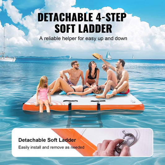 RD244-152 - 8x5FT Inflatable Dock for Pool, Lake & Ocean Fun