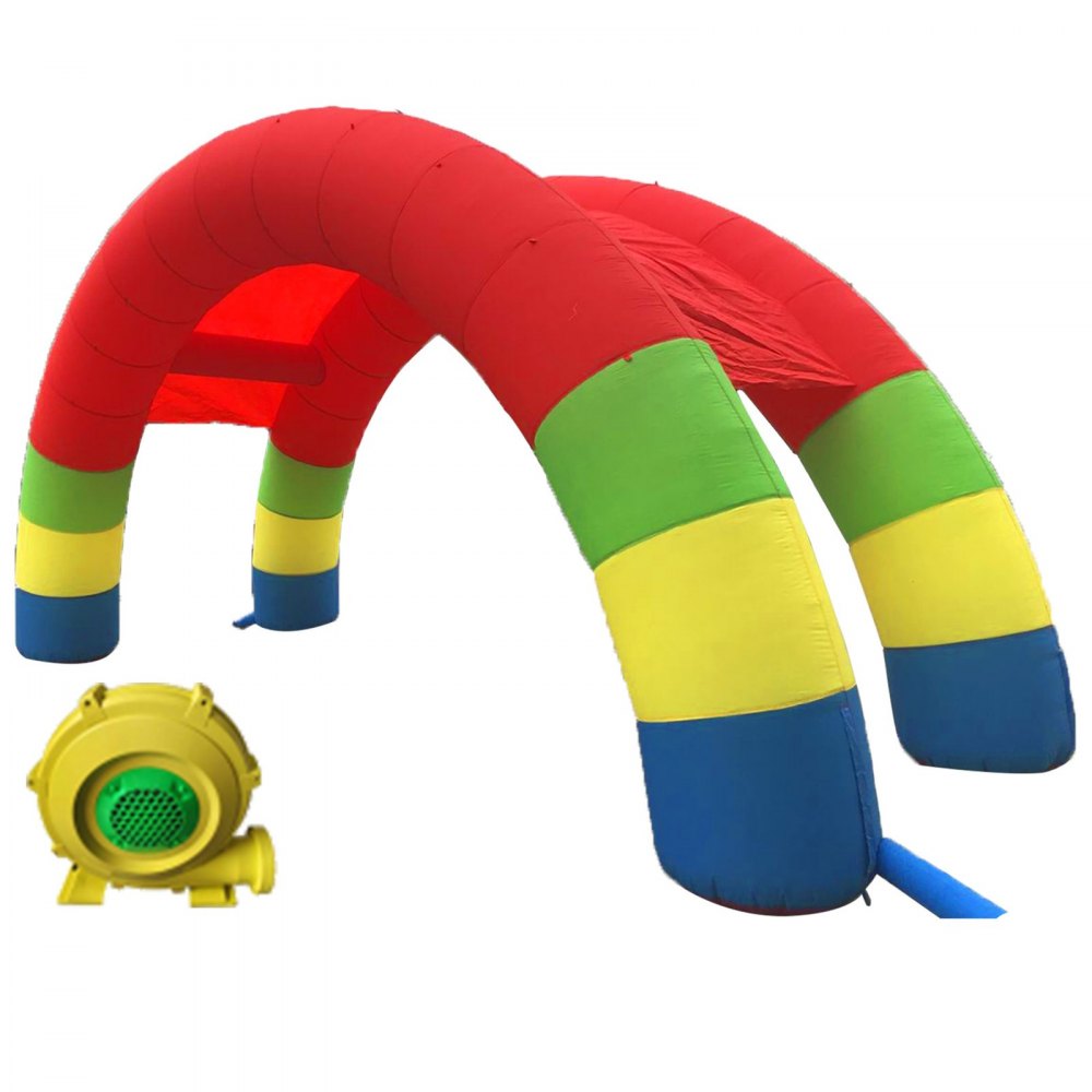 010774878152 - 26ft Inflatable Rainbow Twin Arch with Powerful Blower