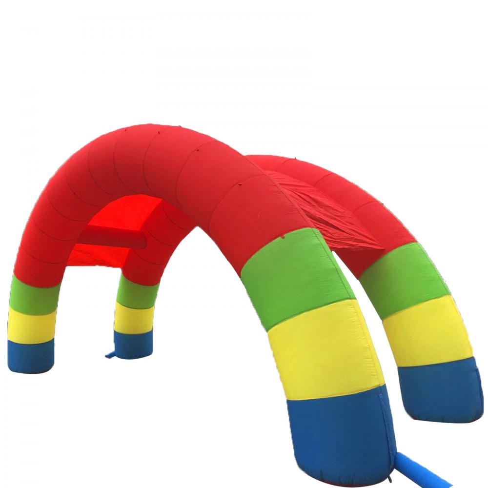 010774878152 - 26ft Inflatable Rainbow Twin Arch with Powerful Blower