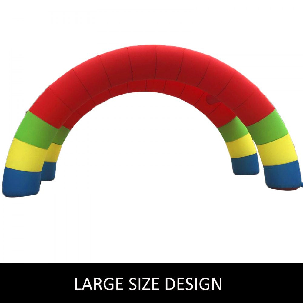 010774878152 - 26ft Inflatable Rainbow Twin Arch with Powerful Blower