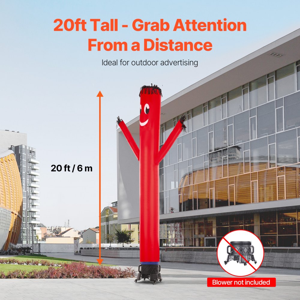 WR-6.0-R - 20FT Bright Red Inflatable Tube Man for Outdoor Promotions