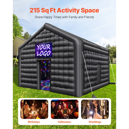S-CQJLB-5x4-B - 16.4ft Inflatable Nightclub Tent with Bluetooth Disco Lights