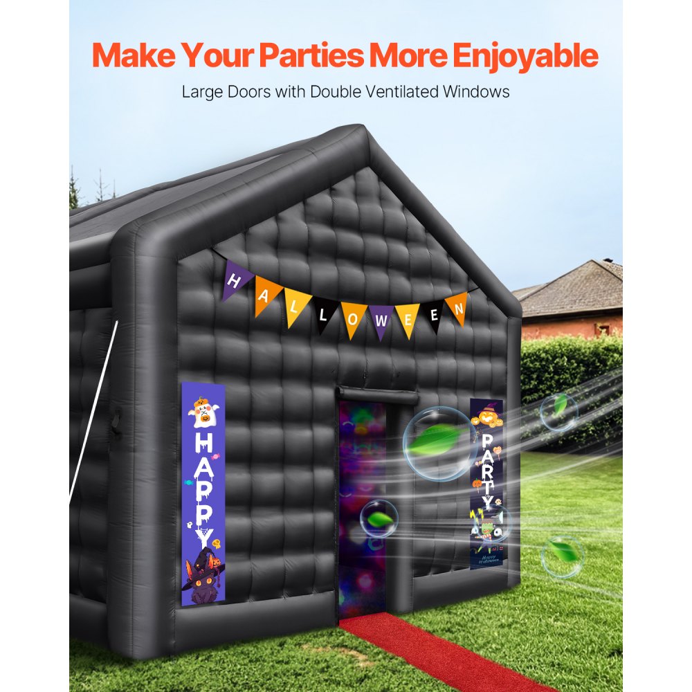 S-CQJLB-5.4x5-B - 291 Sq Ft Inflatable Nightclub Tent with Disco Lights