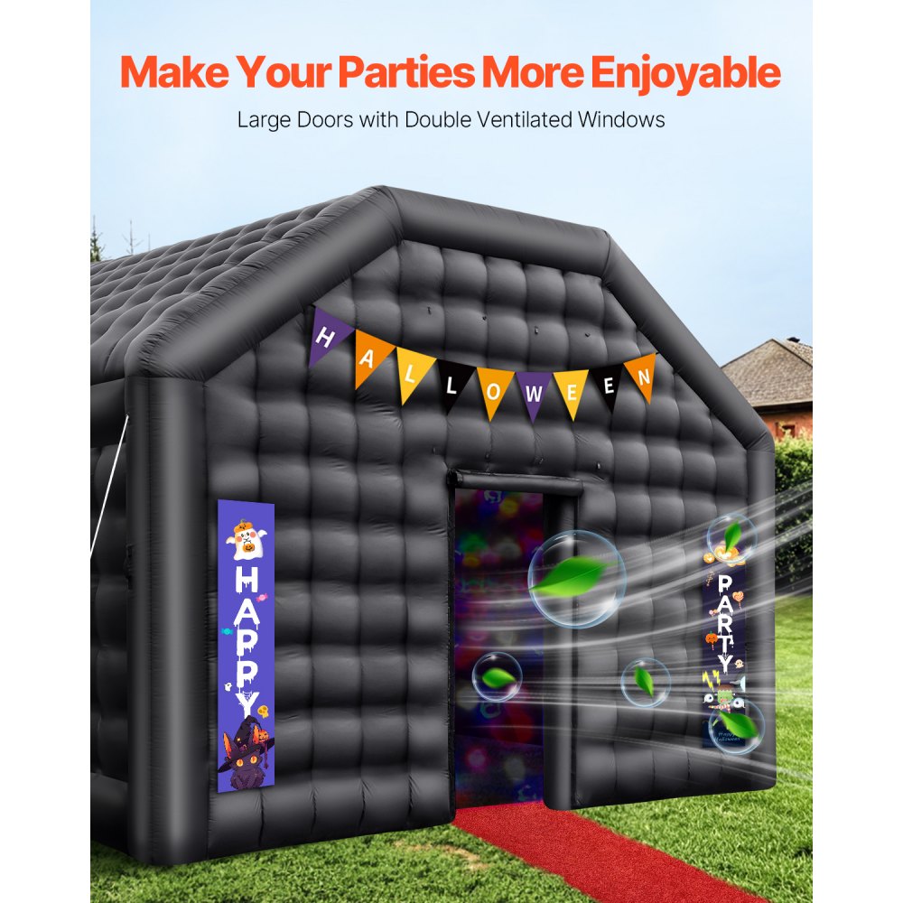 S-CQJLB-6x5-B - 323 sq ft Inflatable Nightclub with Bluetooth Disco Lighting
