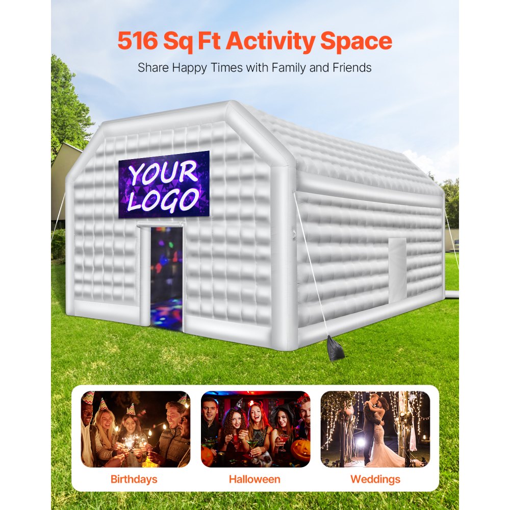 S-CQJLB-8x6-W - 517 Sq Ft Inflatable Nightclub Tent for Events